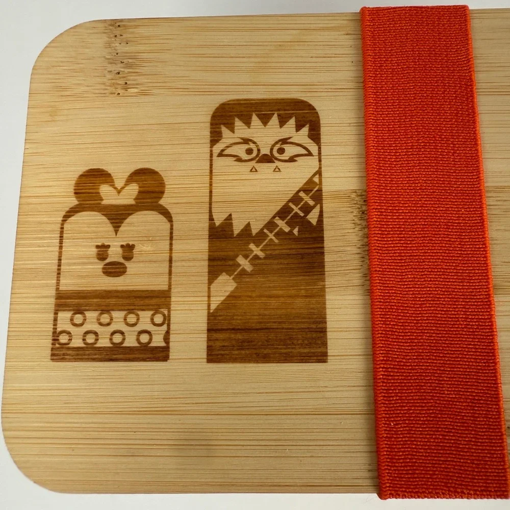 Disney 2 tier Bento Box Bamboo Lid Multi Character lunch storage container 100th